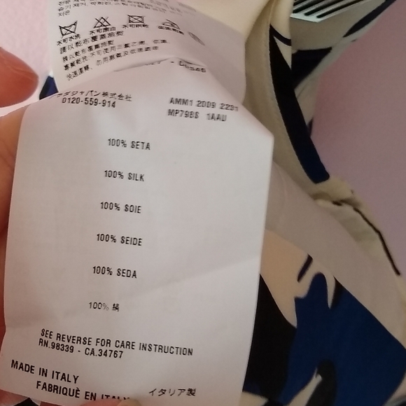 ♥️ vintage 100% silk blue white ankle silk pant - Picture 2 of 3